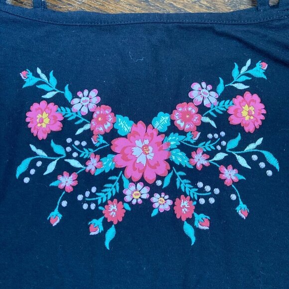 Venus floral decor cold shoulder top Black/ red/ size XL - Picture 2 of 8